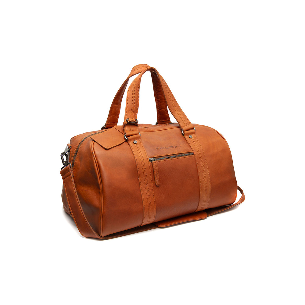 Leather Weekender Bag Cognac Volenza