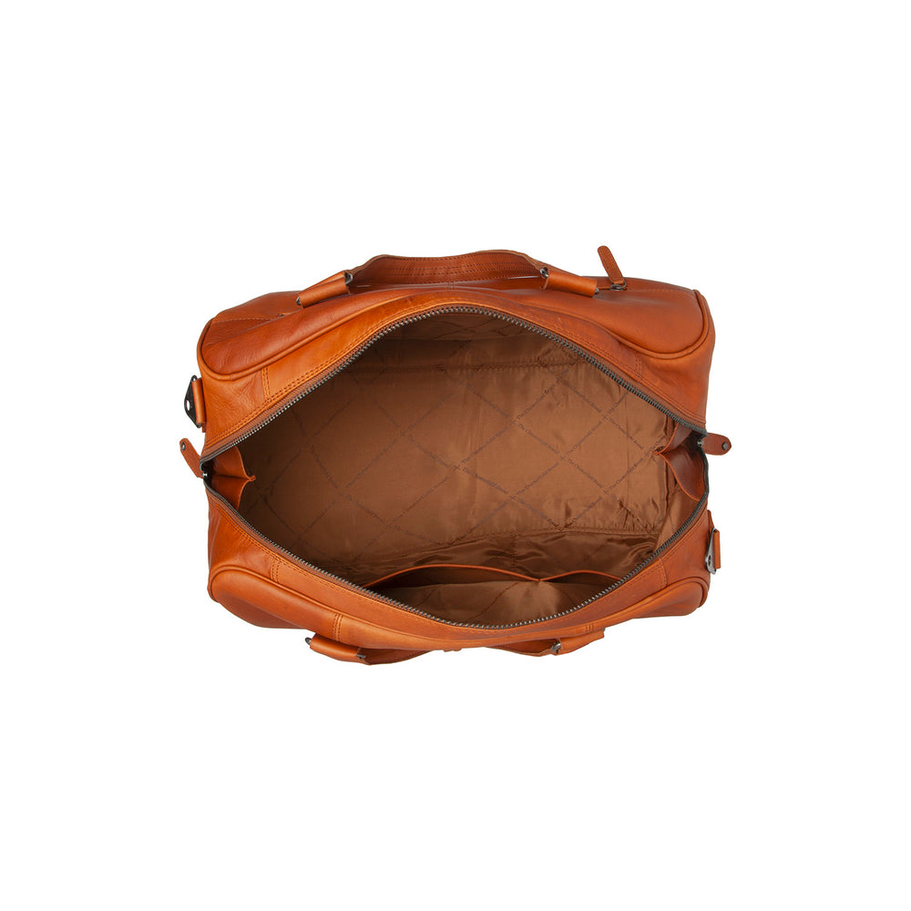 Leather Weekender Bag Cognac Volenza