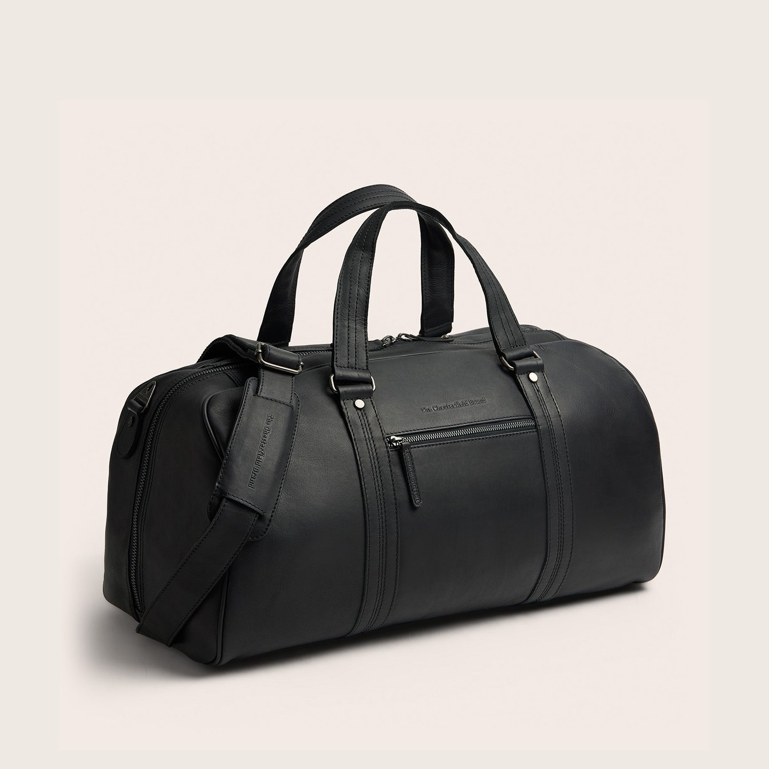 Leather Weekender Bag Black Rivaro