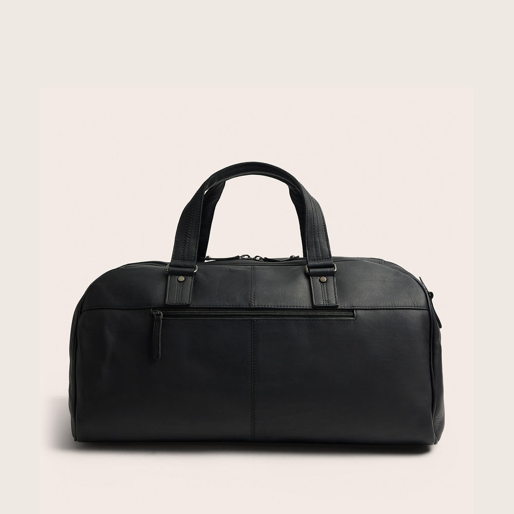Leather Weekender Bag Black Rivaro