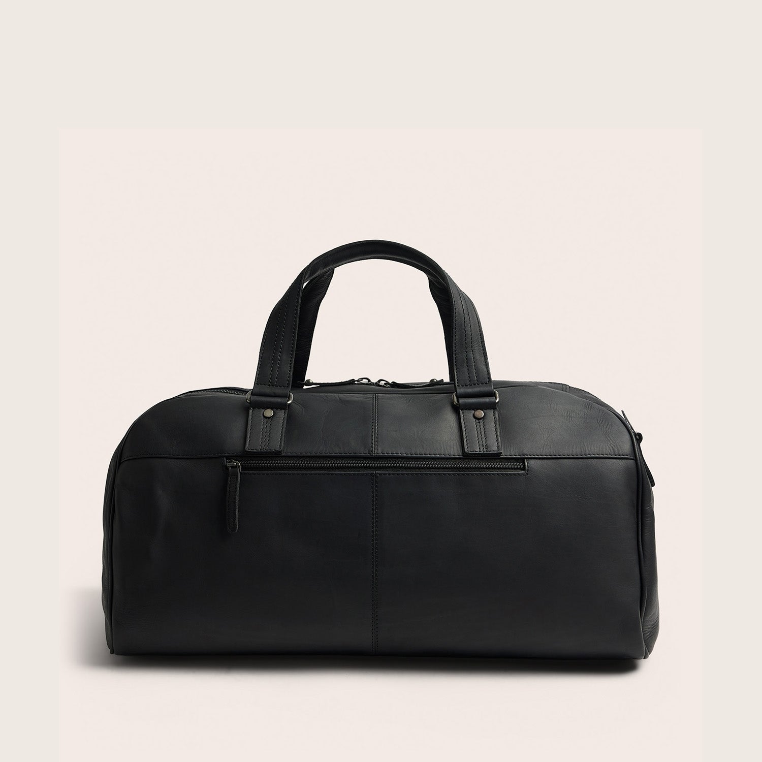 Leather Weekender Bag Black Rivaro