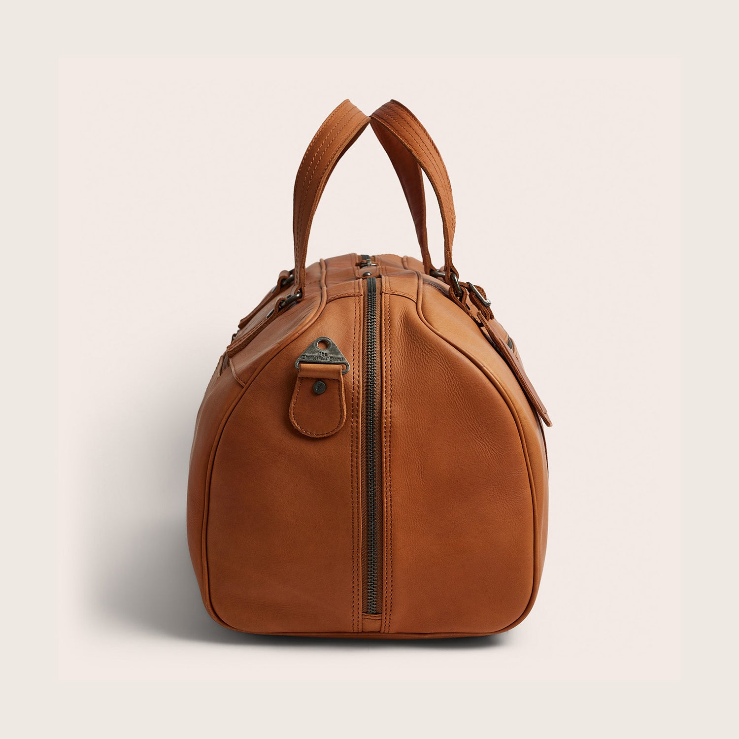 Leather Weekender Bag Cognac Rivaro