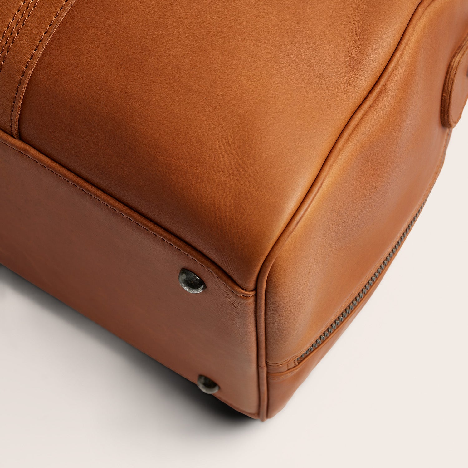Leather Weekender Bag Cognac Rivaro