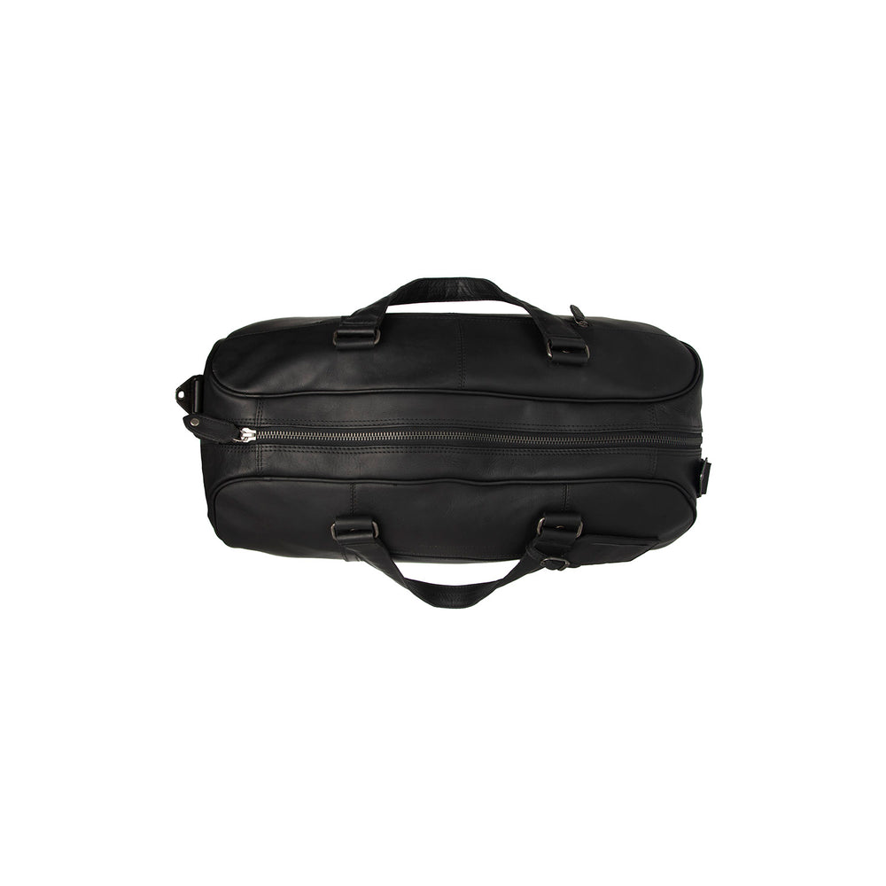 Leather Weekender Bag Black Rivaro