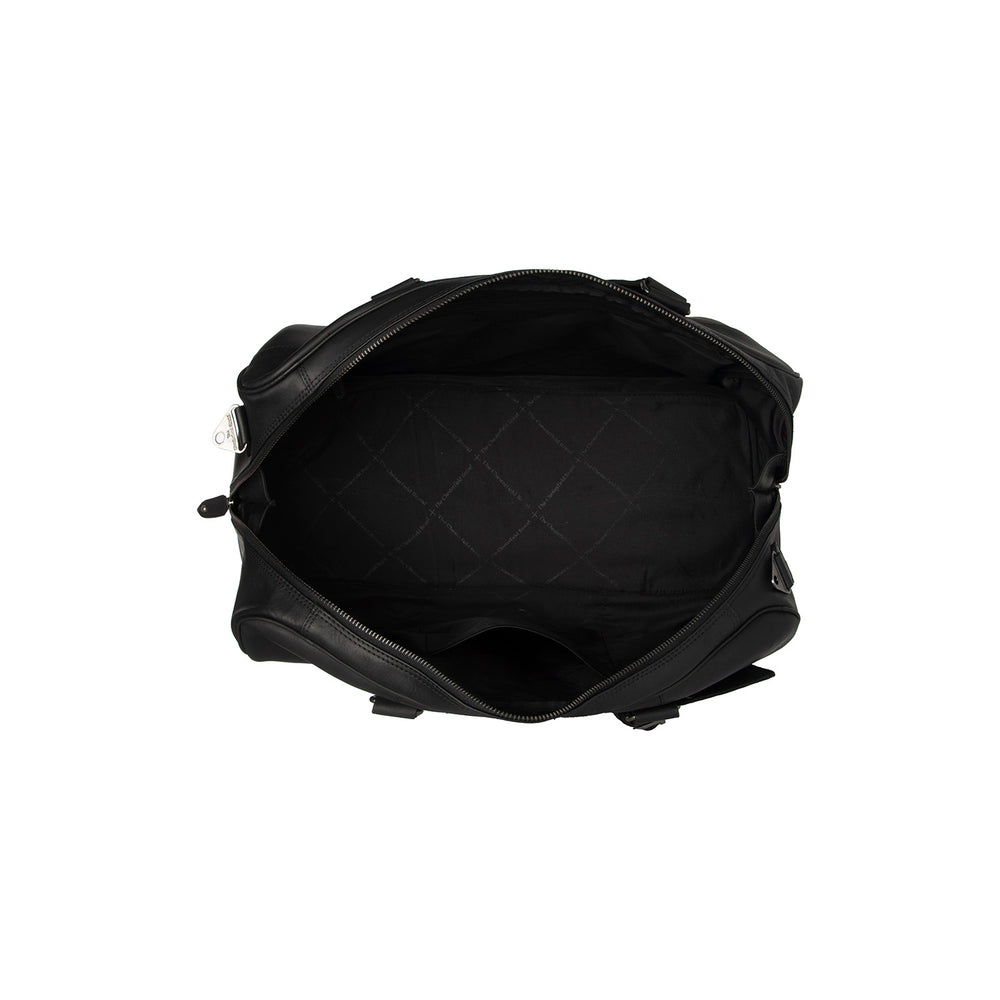 Leather Weekender Bag Black Rivaro