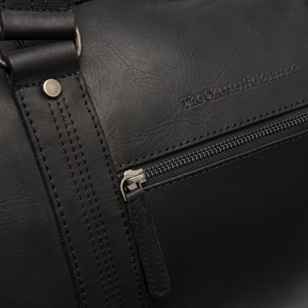 Leather Weekender Bag Black Rivaro
