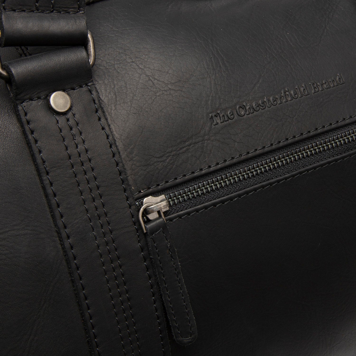 Leren Travel Bag Zwart Rivaro