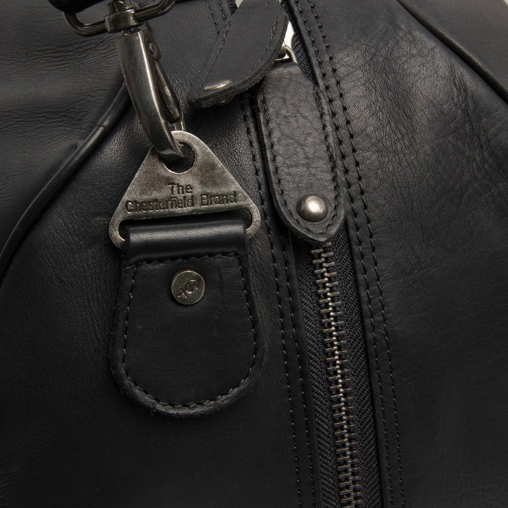 Leather Weekender Bag Black Rivaro