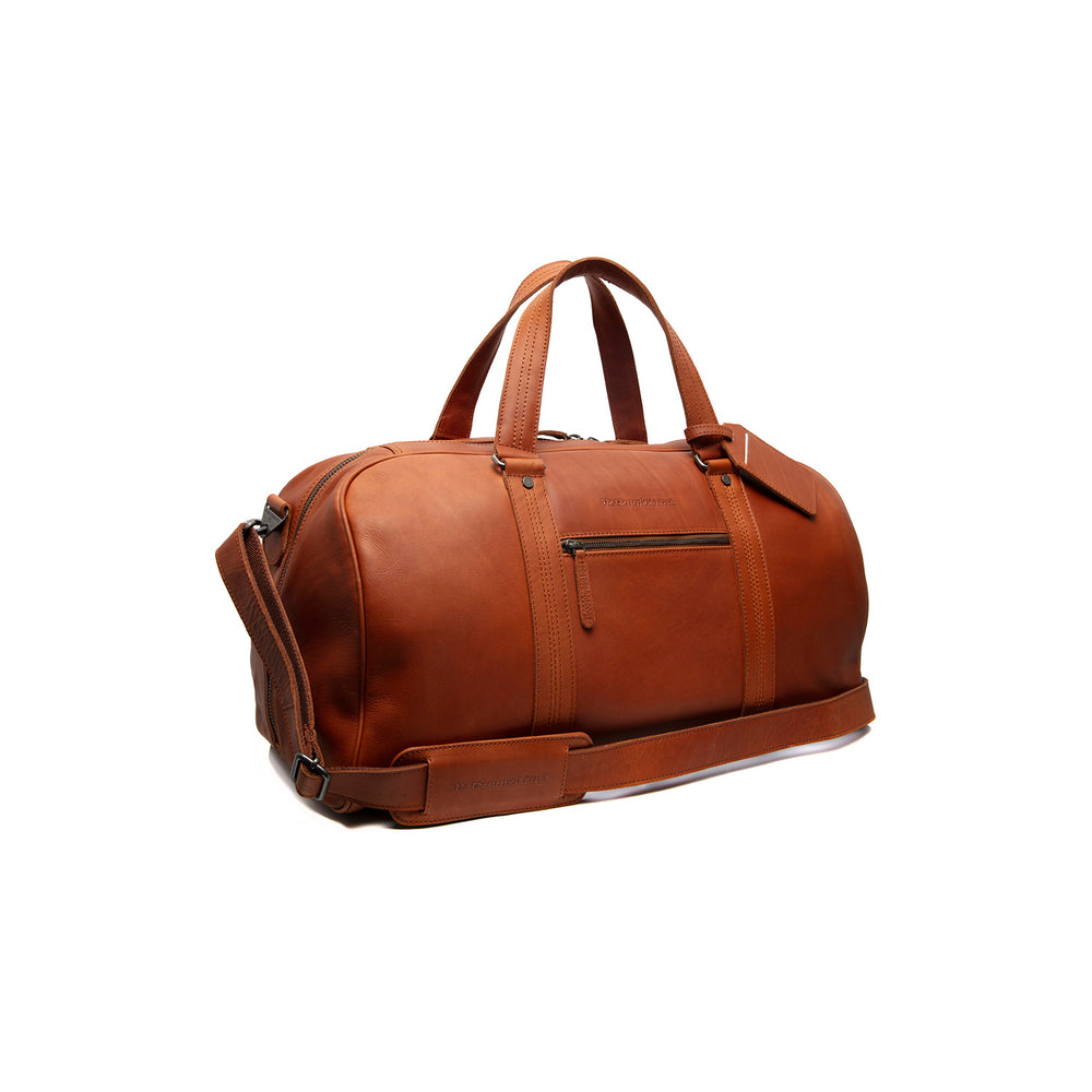 Leather Weekender Bag Cognac Rivaro