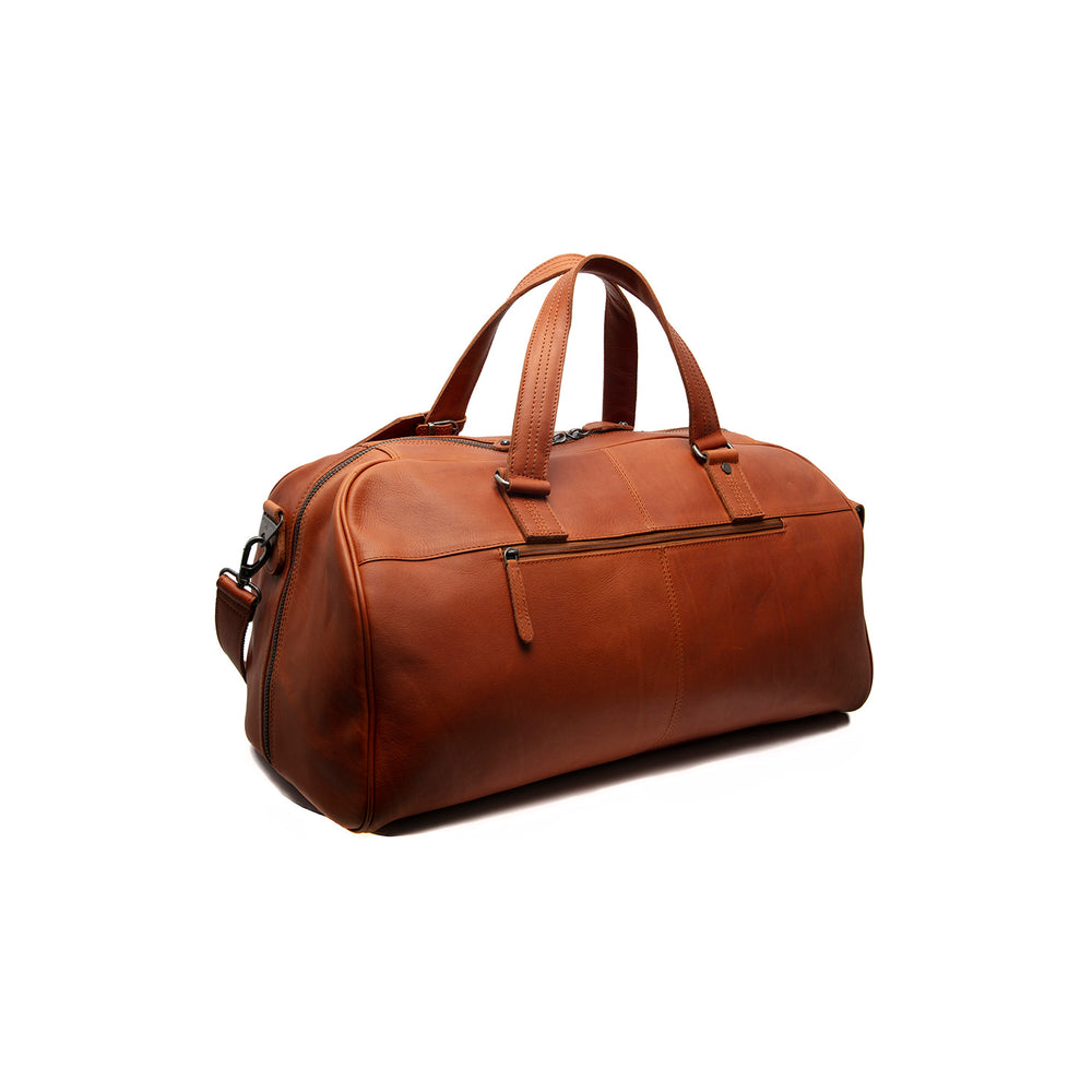 Leather Weekender Bag Cognac Rivaro