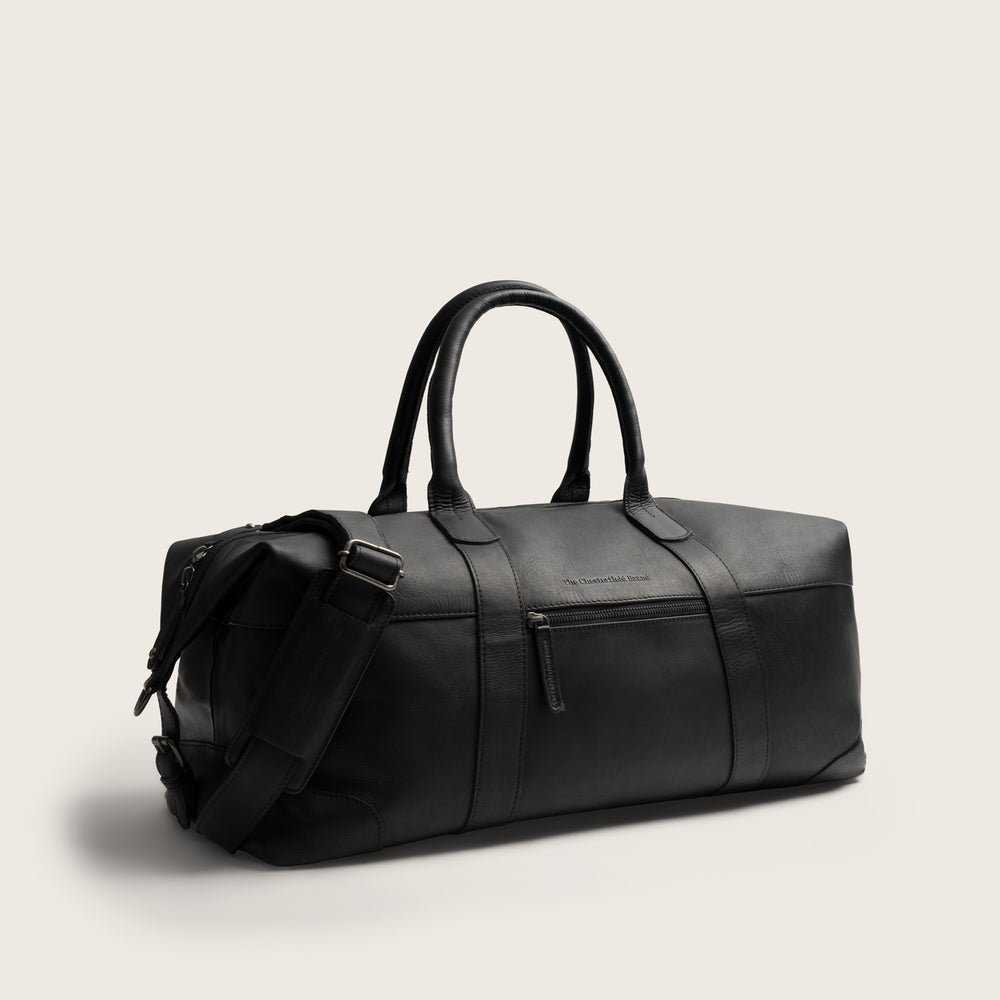 Leather Weekender Bag Black Portsmouth II
