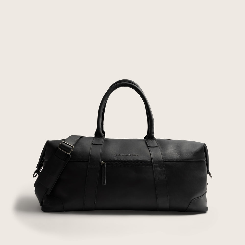 Leather Weekender Bag Black Portsmouth II