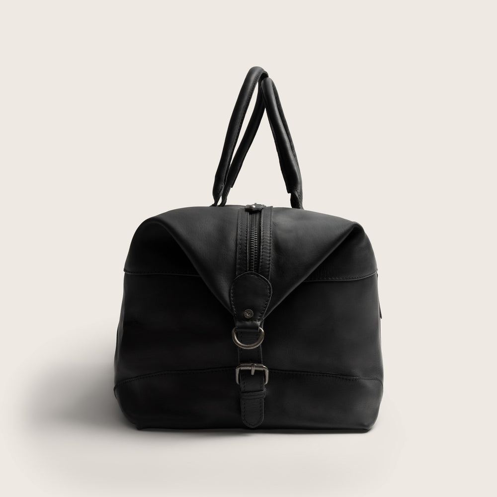 Leather Weekender Bag Black Portsmouth II