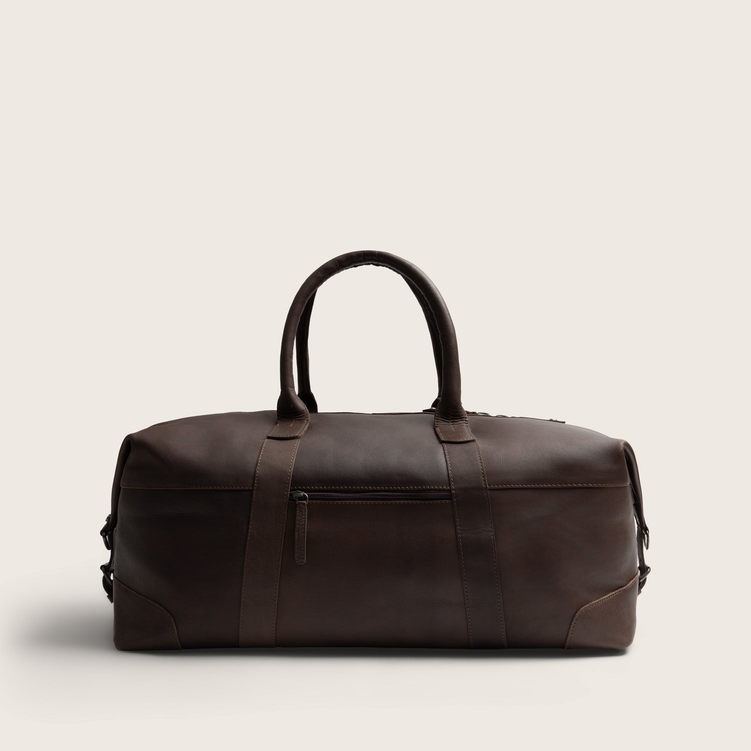 Leather Weekender Bag Brown Portsmouth II, back view