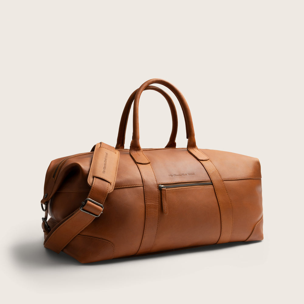 Leather Weekender Bag Cognac Portsmouth II