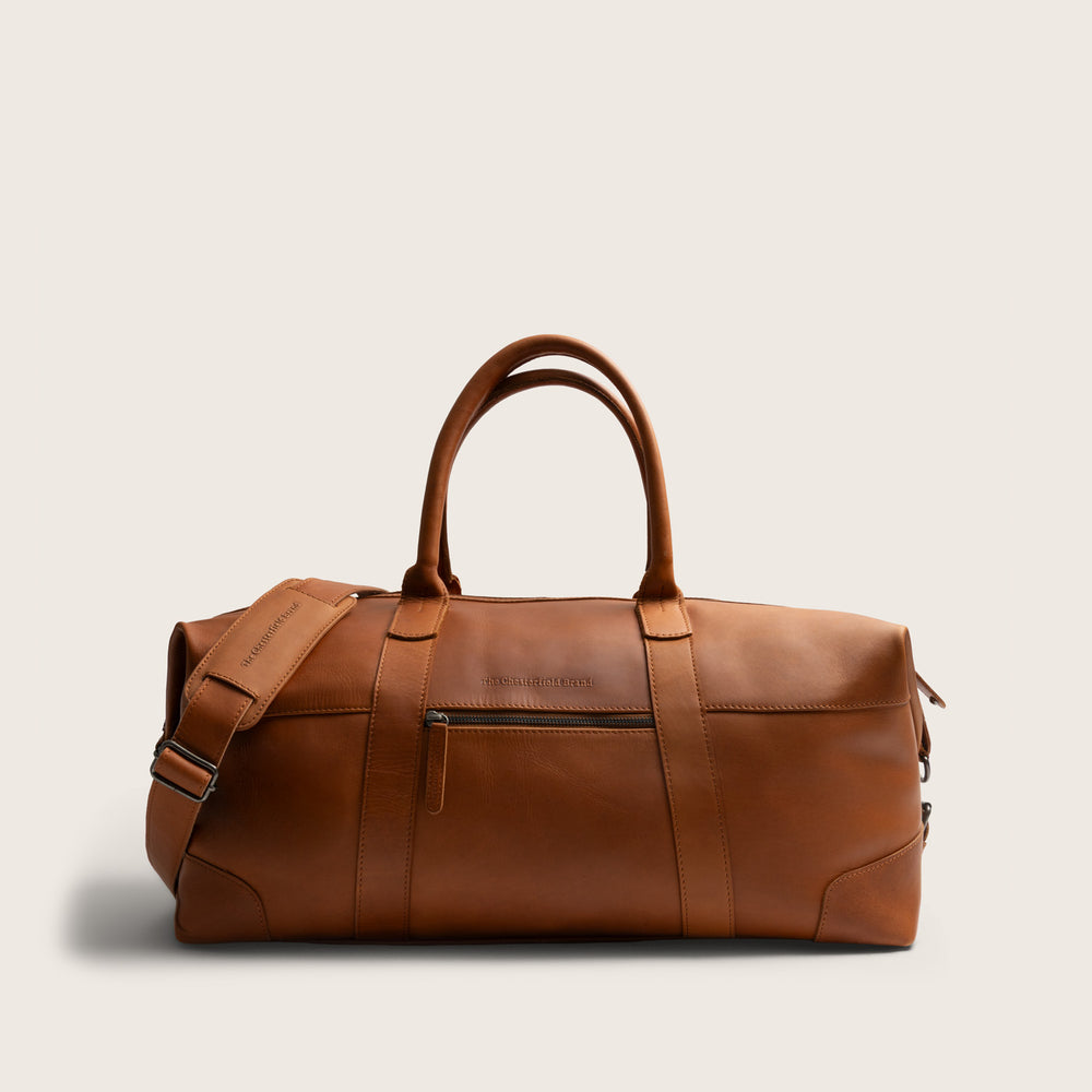 Leather Weekender Bag Cognac Portsmouth II