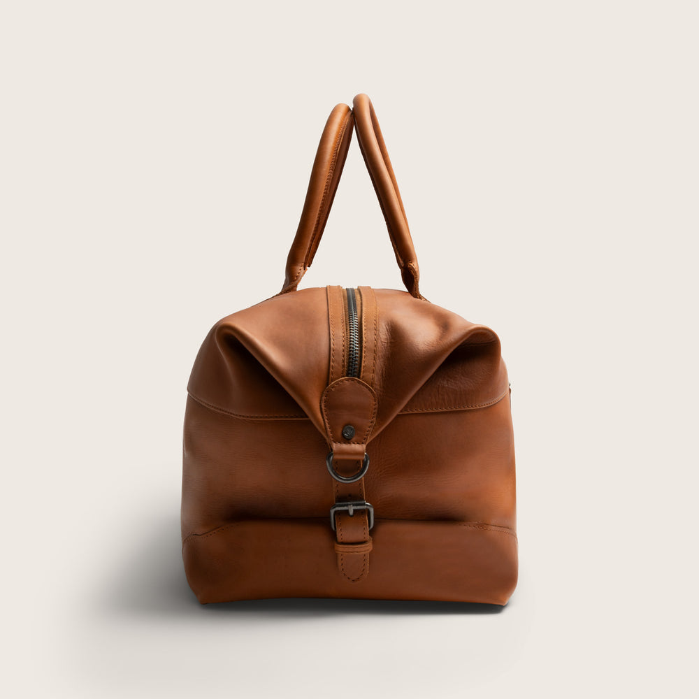 Leather Weekender Bag Cognac Portsmouth II