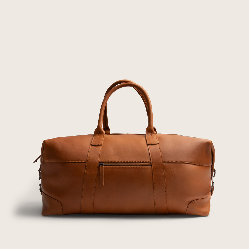 Leather Weekender Bag Cognac Portsmouth II