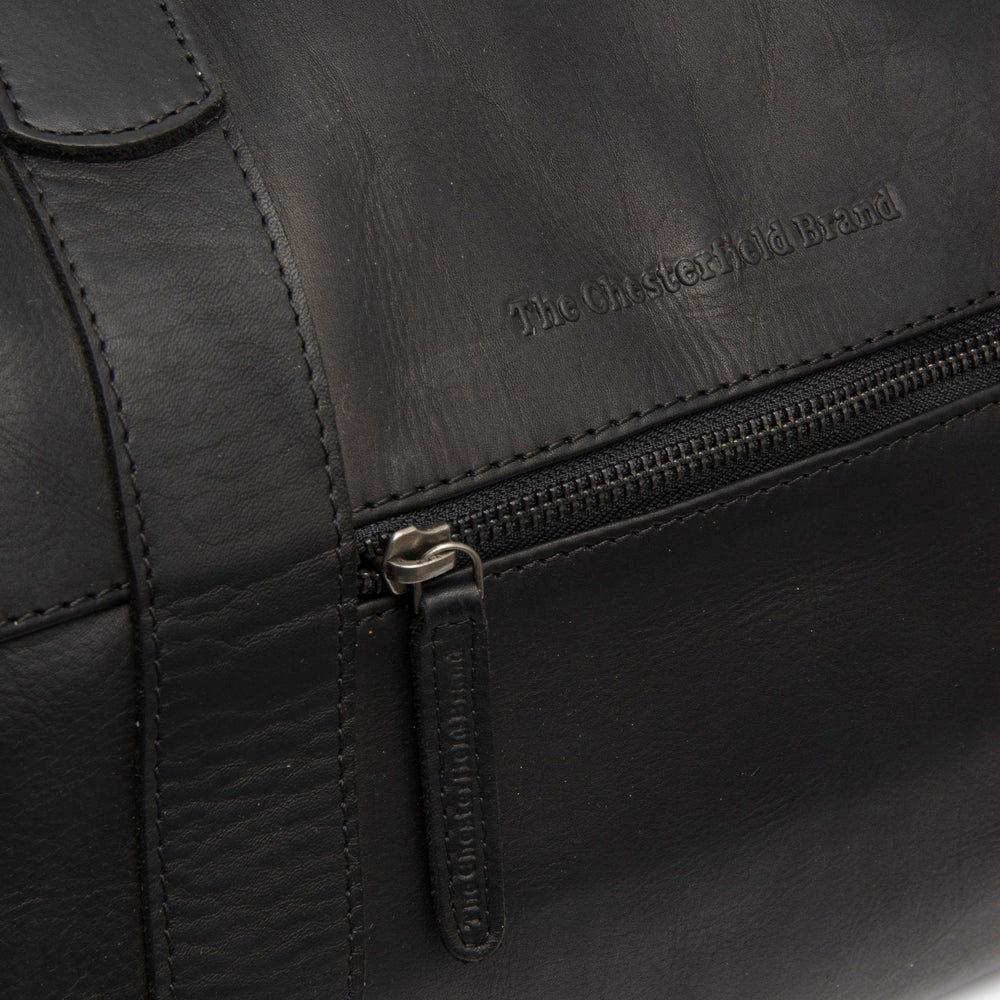 Leather Weekender Bag Black Portsmouth II