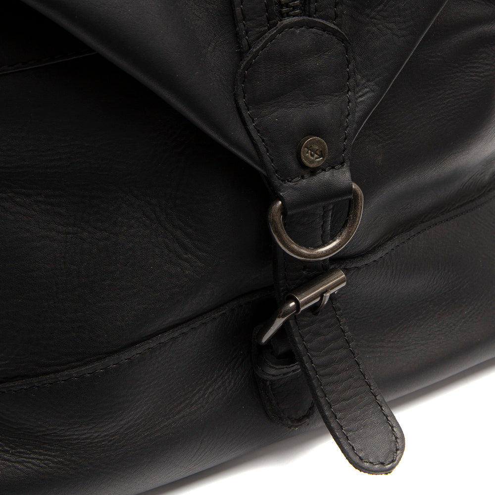 Leather Weekender Bag Black Portsmouth II