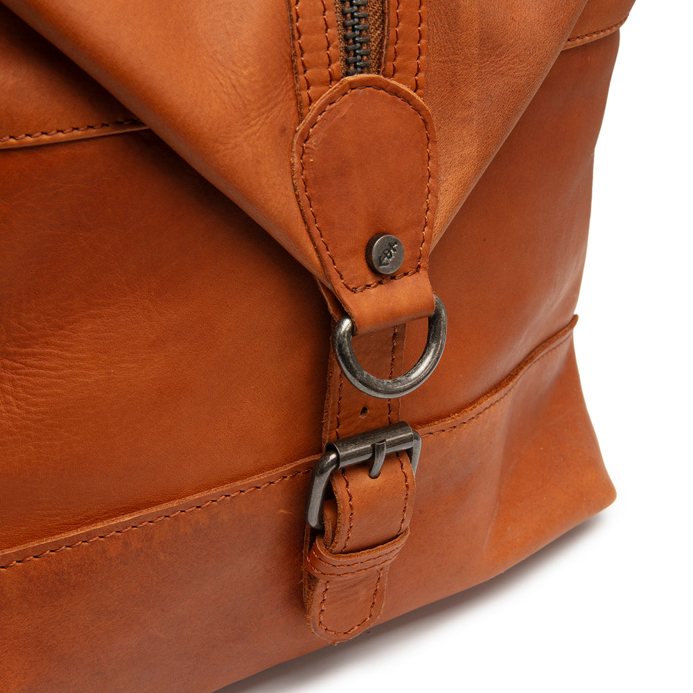 Leather Weekender Bag Cognac Portsmouth II