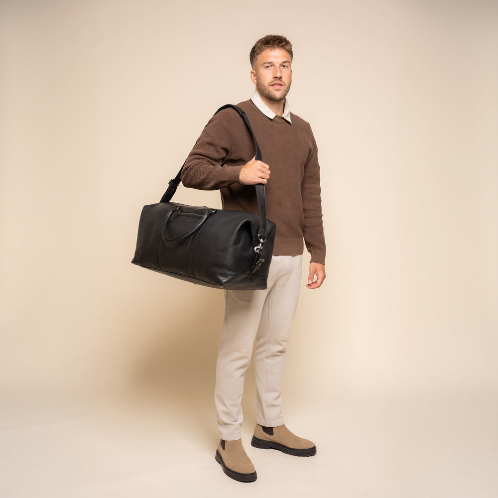 Leren Weekendtas Zwart Amaris