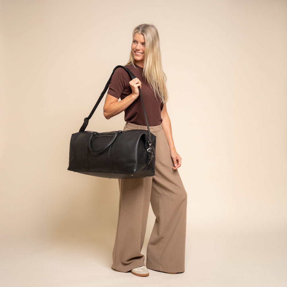 Leren Weekendtas Zwart Amaris