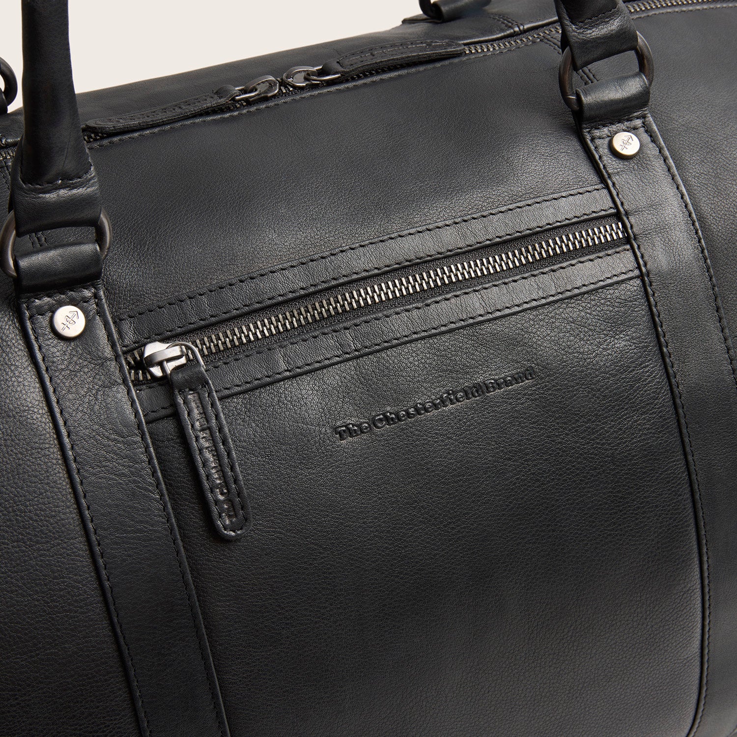 Leder Weekender Schwarz Amaris