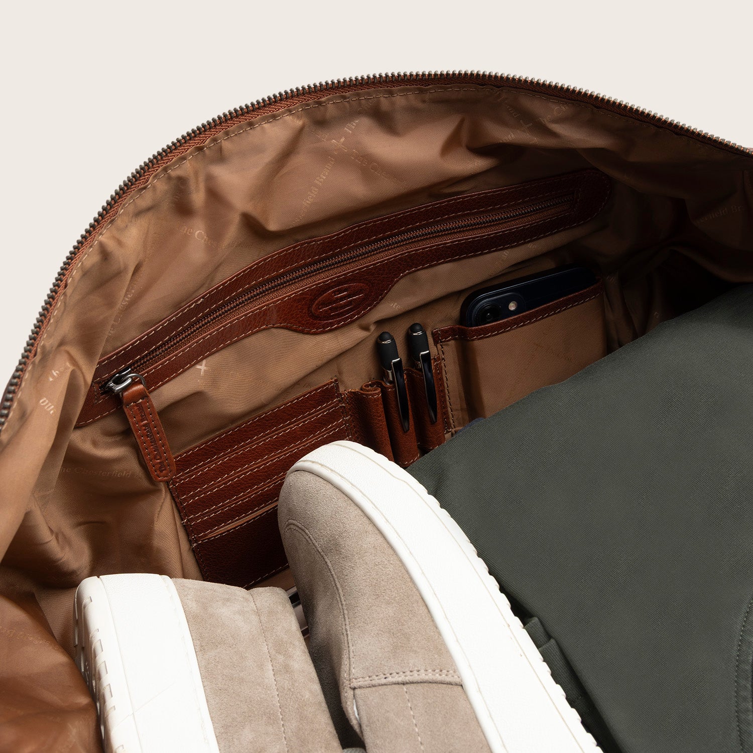 Leren Weekendtas Cognac Amaris