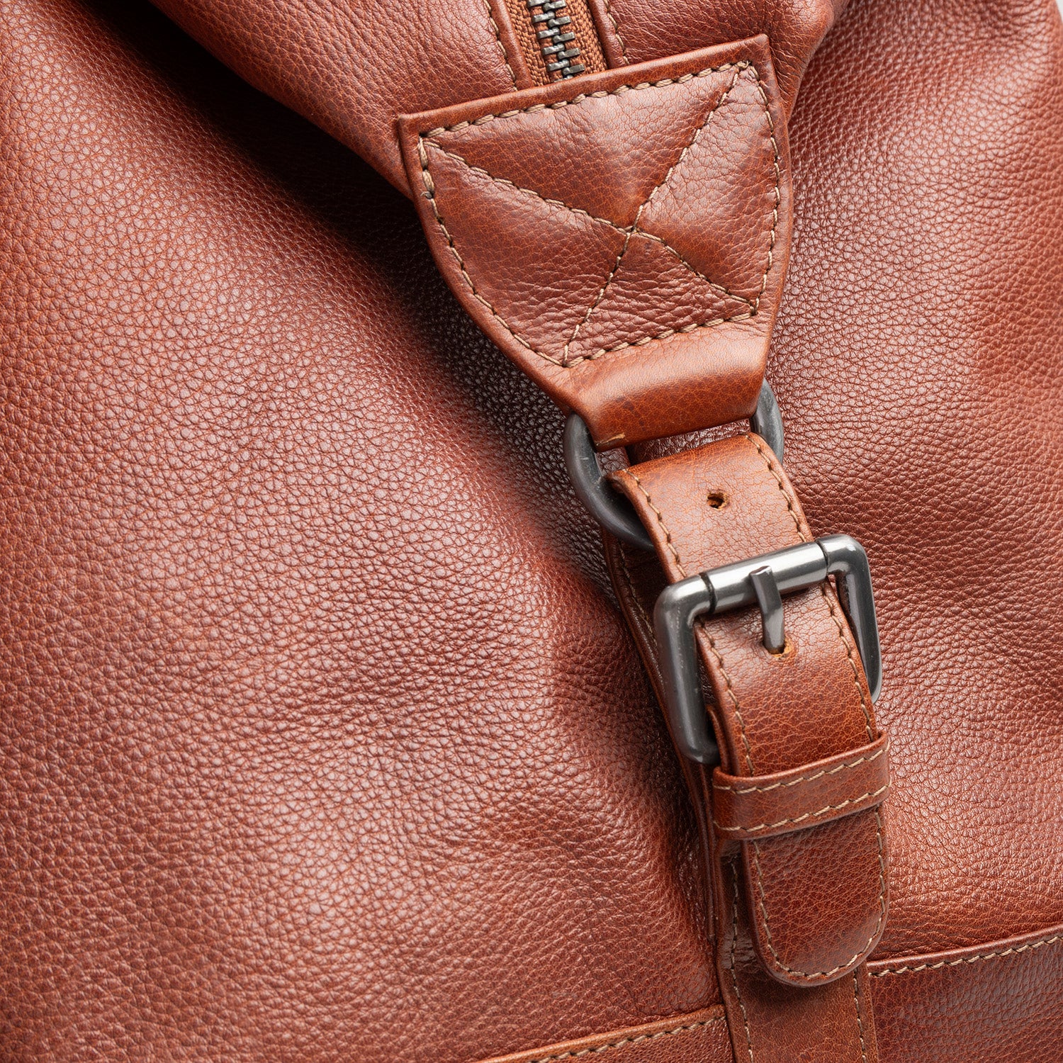 Leren Weekendtas Cognac Amaris