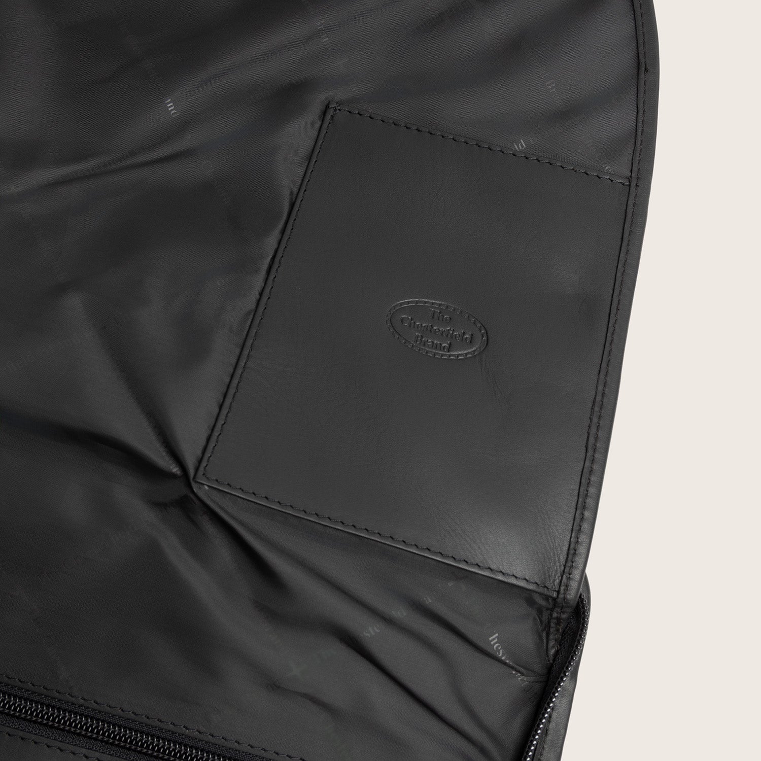 Leather Garment Bag Black Carson