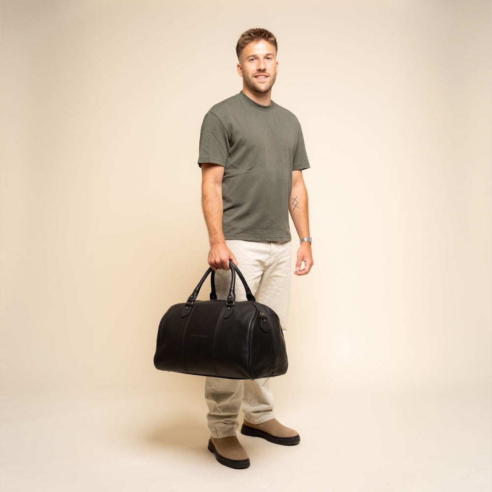 Leren Weekendtas Zwart Liam-II
