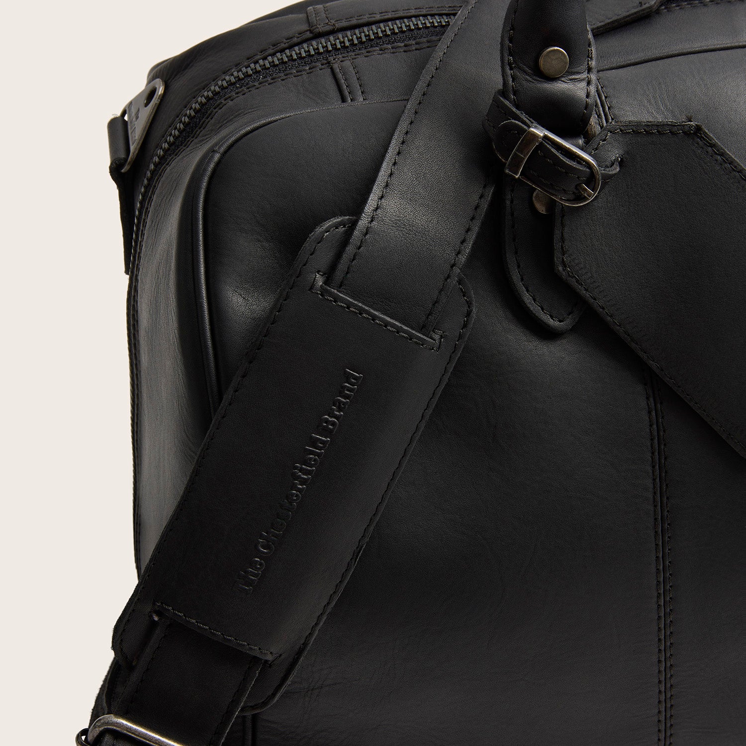 Leder Weekender Schwarz Liam-II