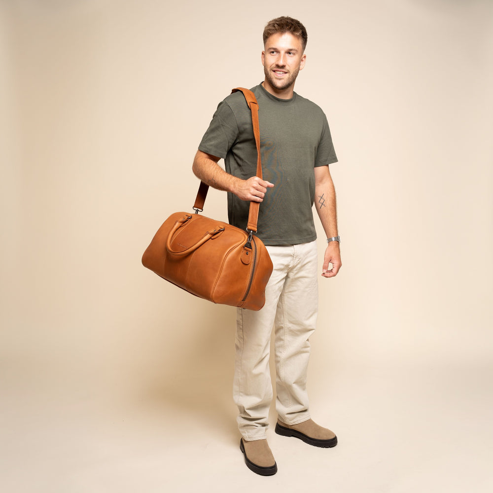Leren Weekendtas Cognac Liam-II