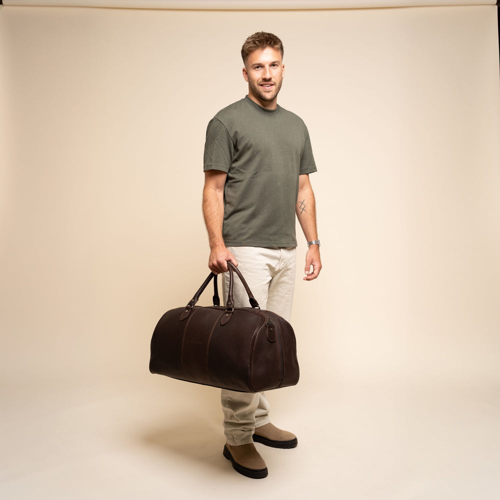 Leren Weekendtas Bruin William-II