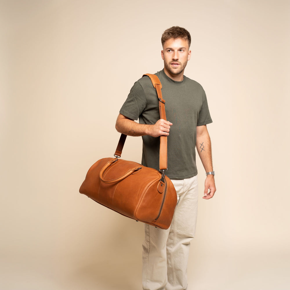 Sac Week-end en Cuir Cognac William-II