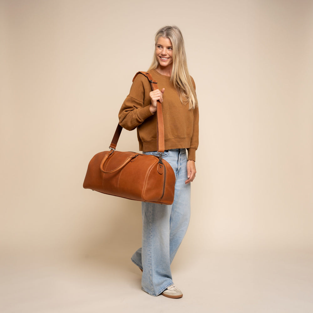 Sac Week-end en Cuir Cognac William-II