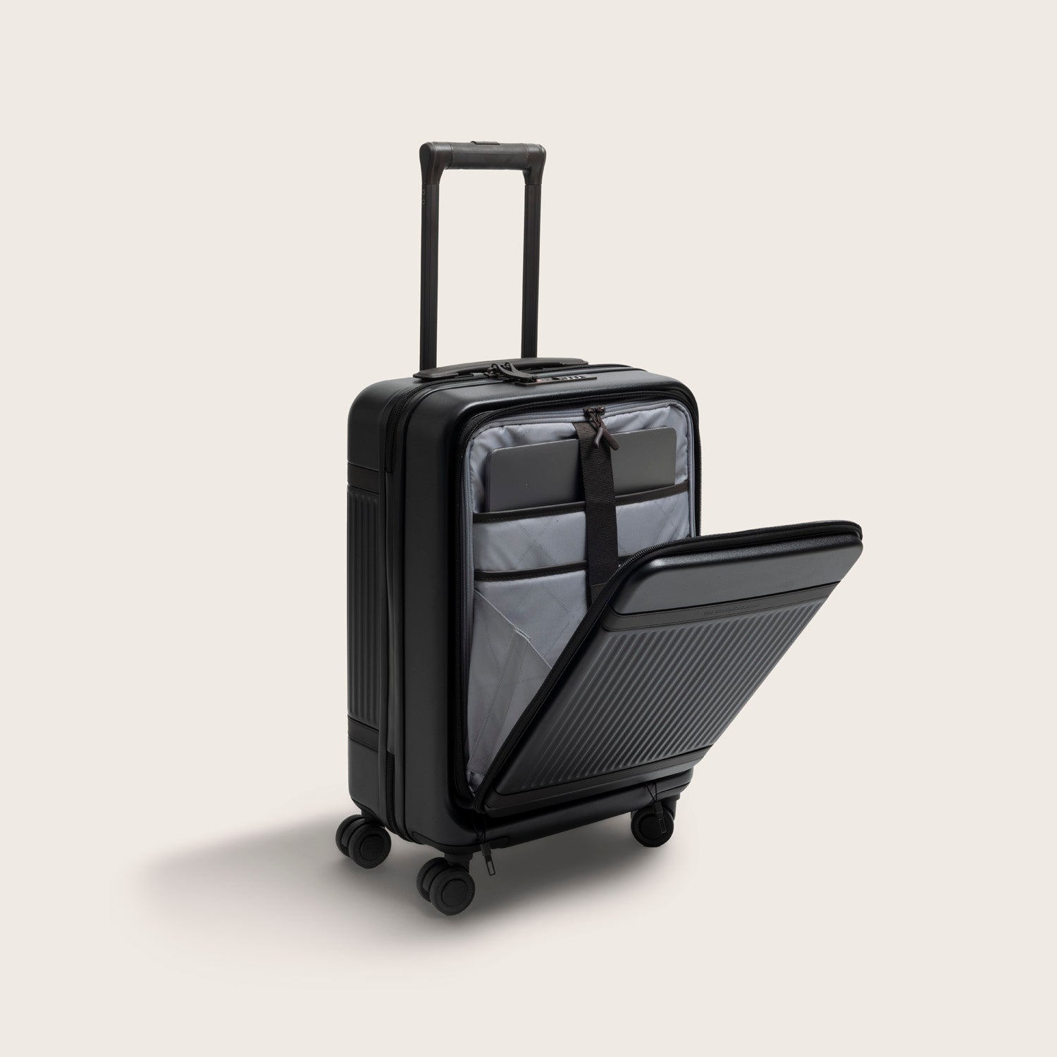 Handgepäck Reisekoffer Vortasche Onyx Schwarz Zuna