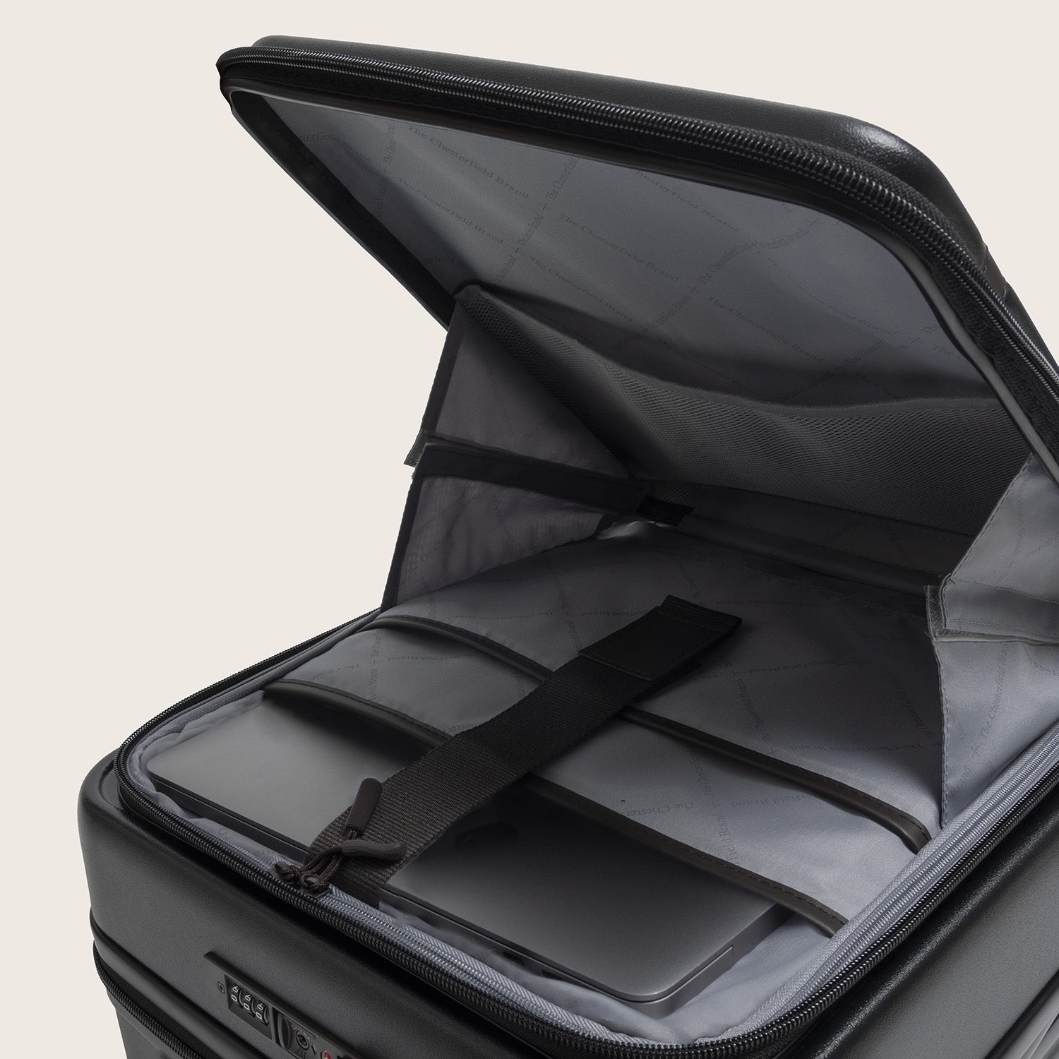 Handgepäck Reisekoffer Vortasche Onyx Schwarz Zuna