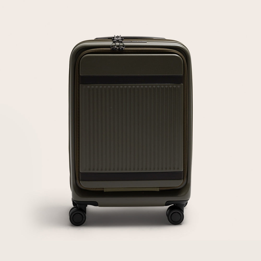Handgepäck Reisekoffer Vortasche Shadow Olive Zuna, Vorderansicht