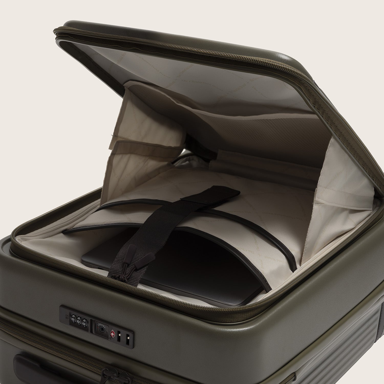 Handgepäck Reisekoffer Vortasche Shadow Olive Zuna