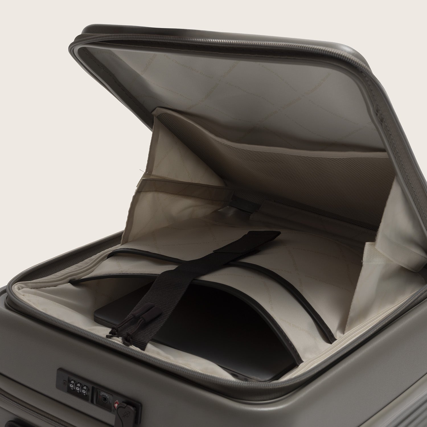 Handbagage Koffer Voorvak Stone Taupe Zuna