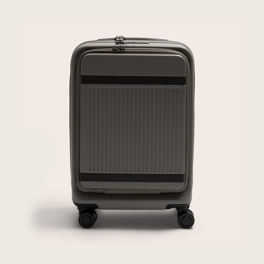 Suitcase Set Front Pocket Stone Taupe Zuna
