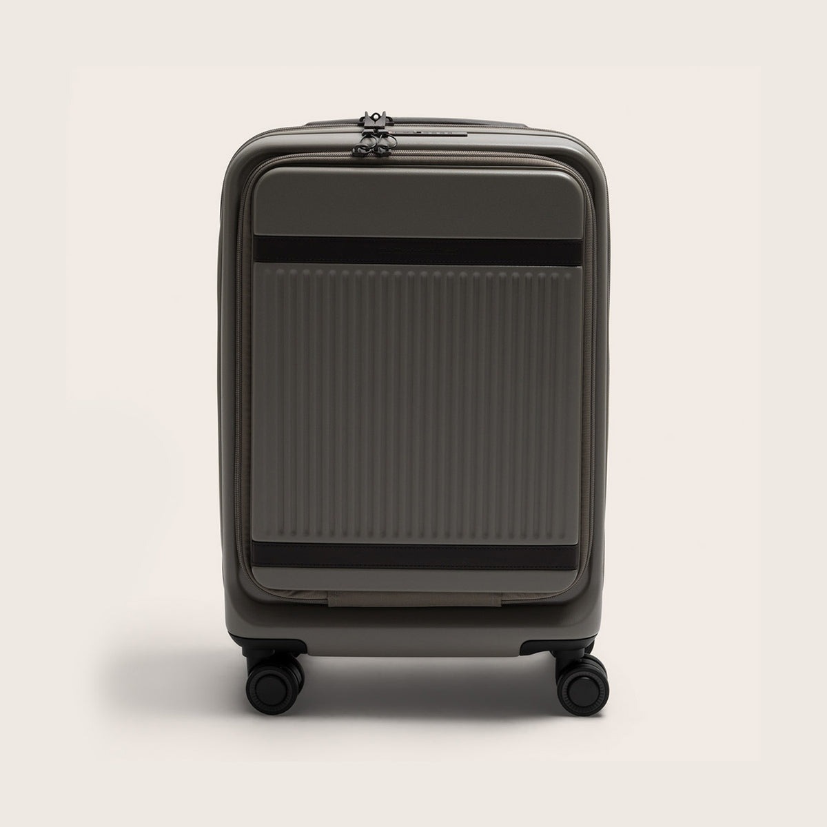 Suitcase Set Front Pocket Stone Taupe Zuna