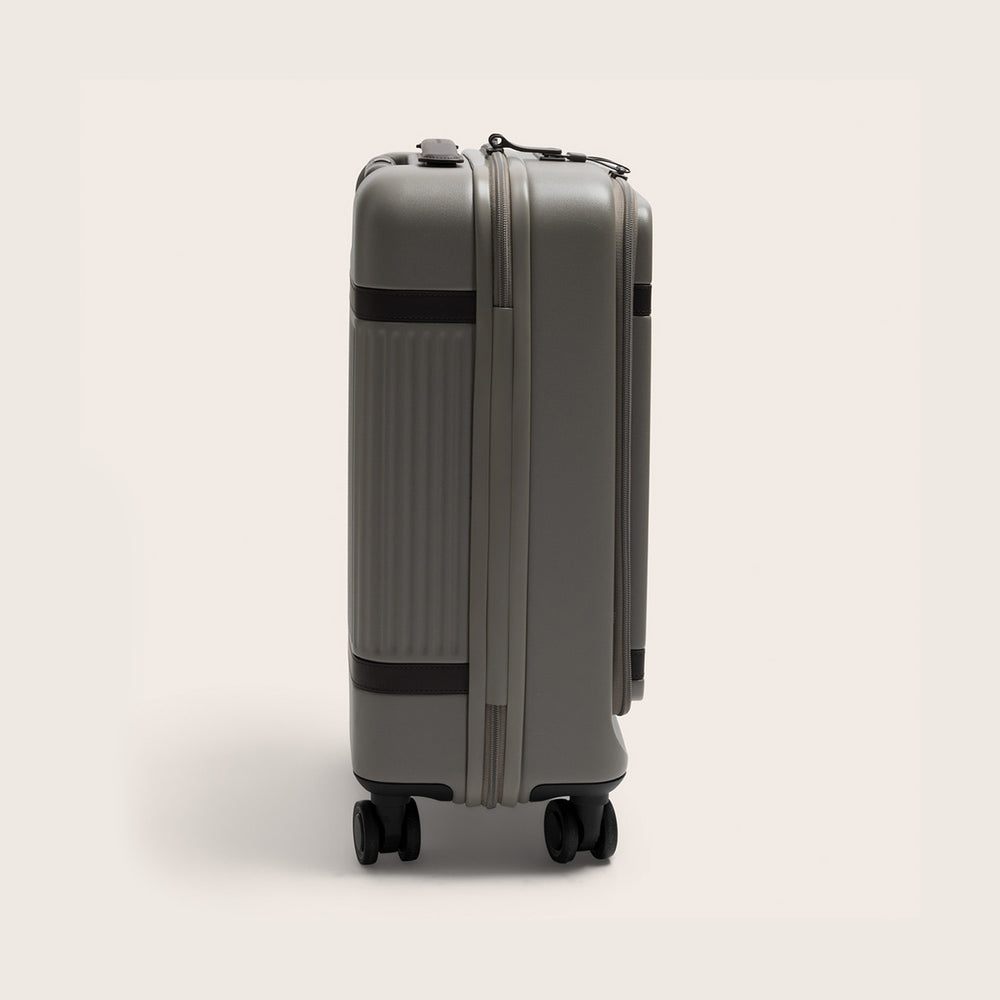 Suitcase Set Front Pocket Stone Taupe Zuna