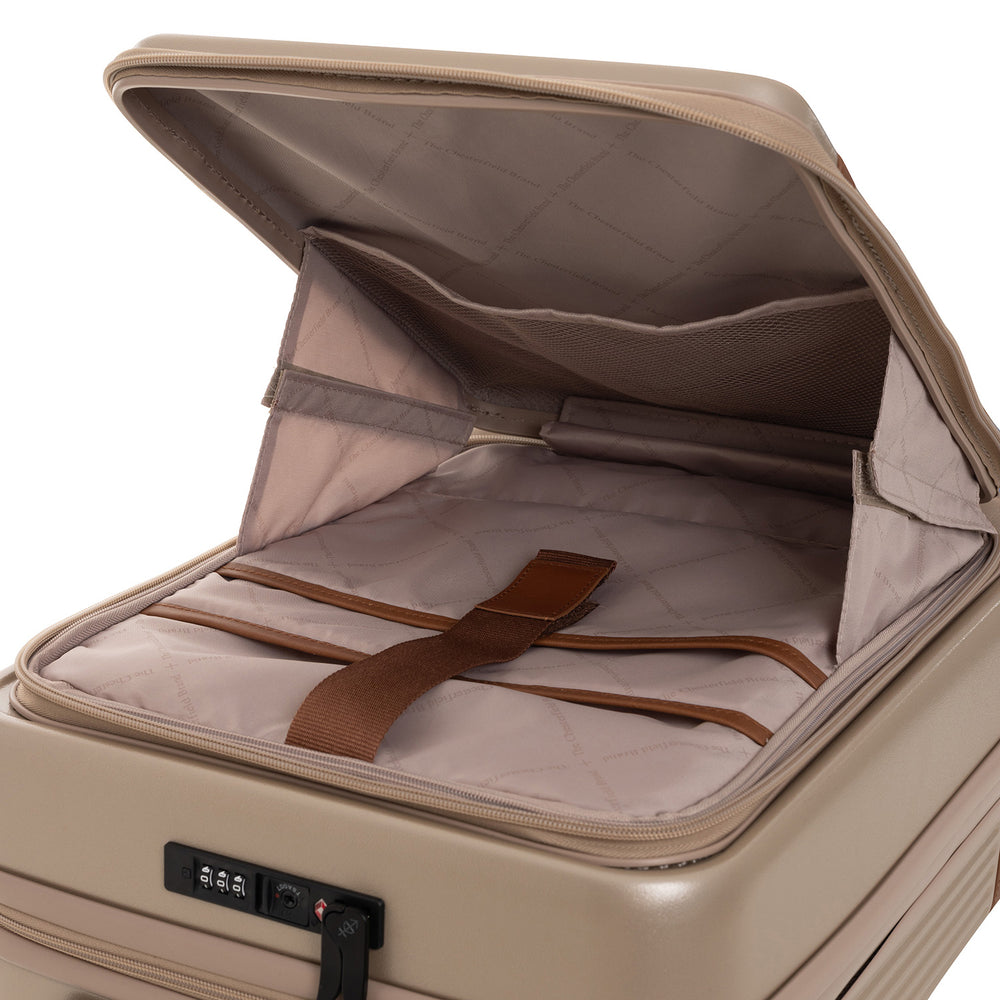 Handgepäck Reisekoffer Vortasche Champagner Zuna