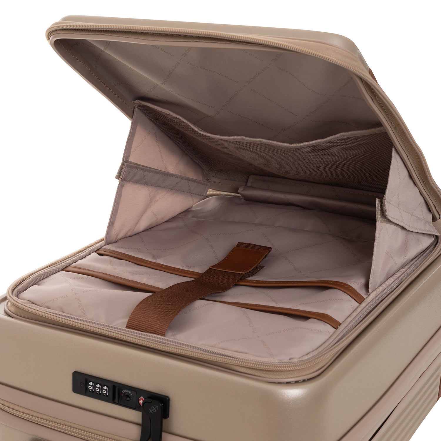 Hand Luggage Suitcase Front Pocket Champagne Zuna