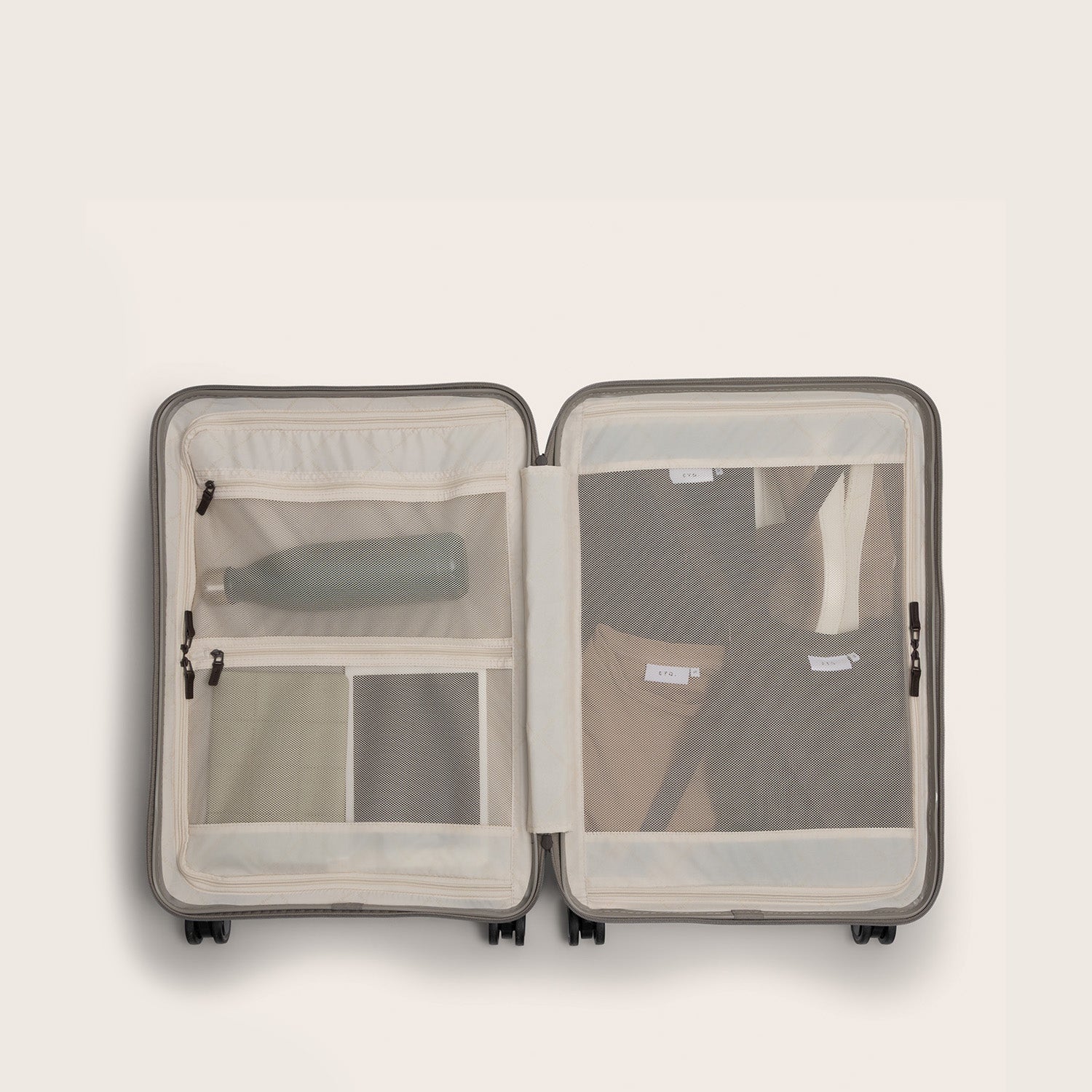Suitcase Set Front Pocket Stone Taupe Zuna