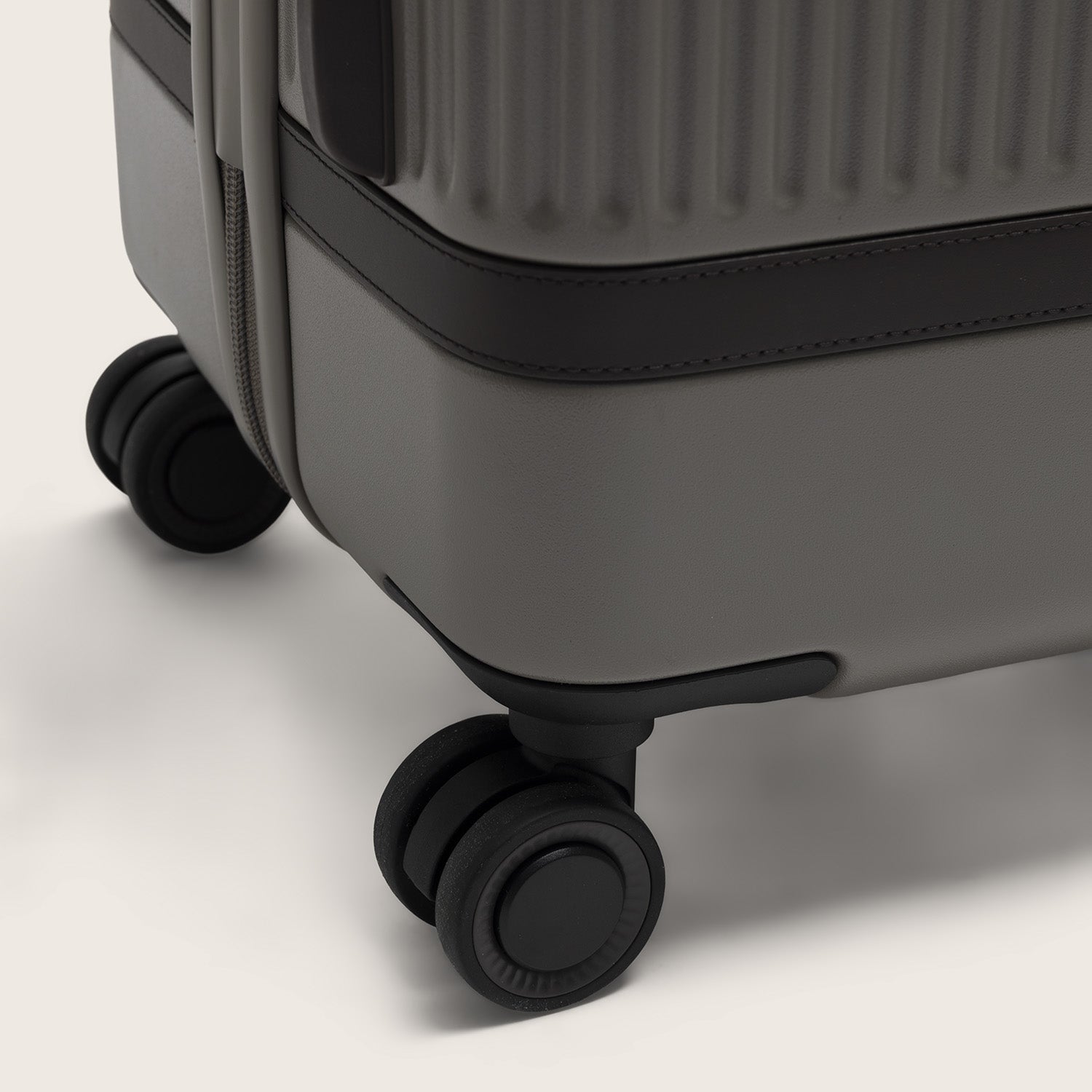 Suitcase Set Front Pocket Stone Taupe Zuna