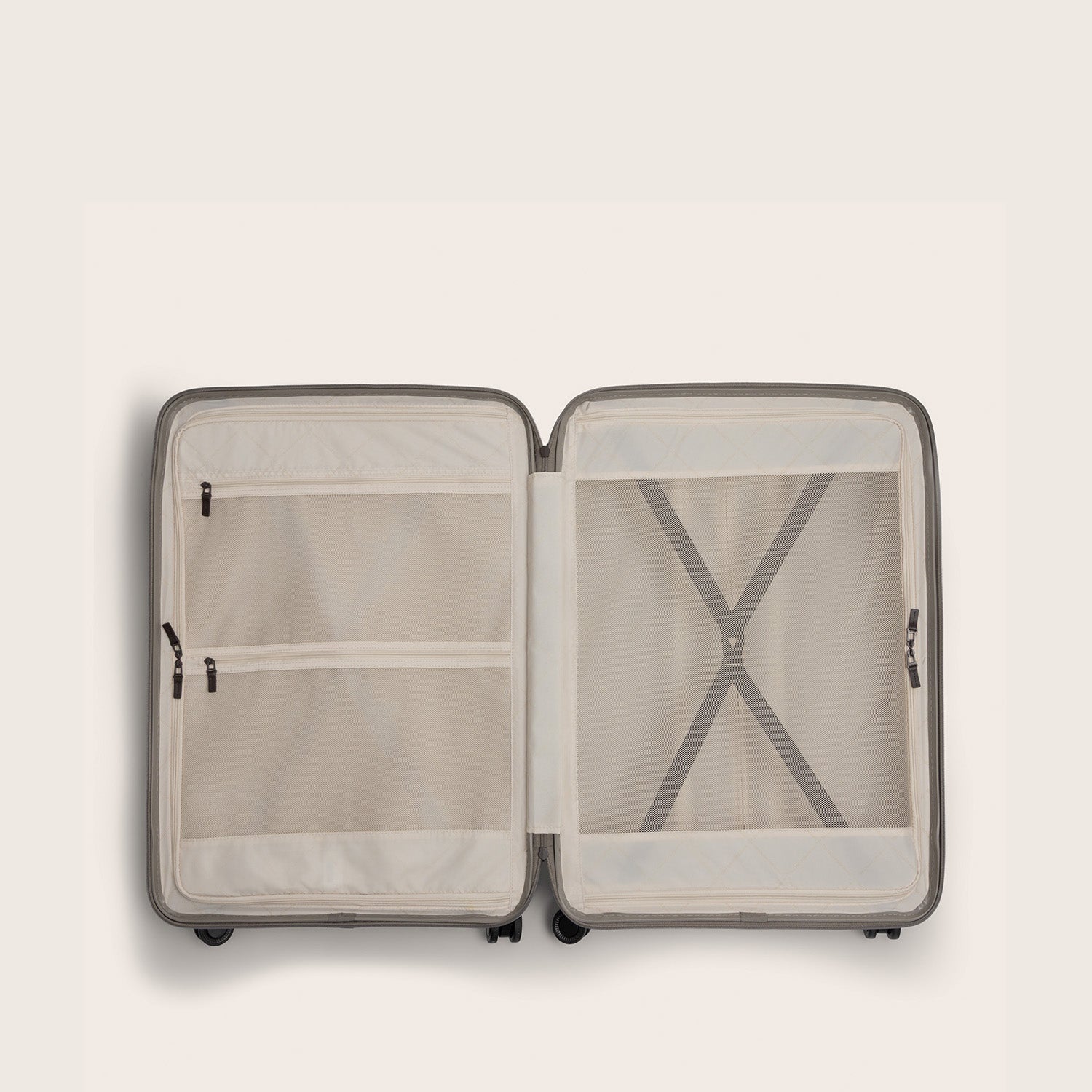Suitcase Set Front Pocket Stone Taupe Zuna
